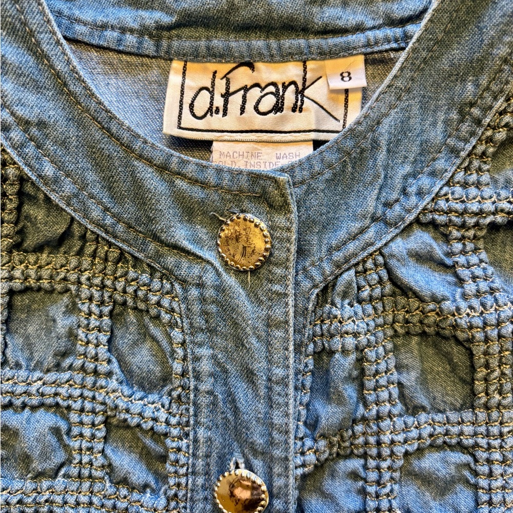 Vintage d.Frank Cropped Denim Jacket size 8 - Picture 11 of 13